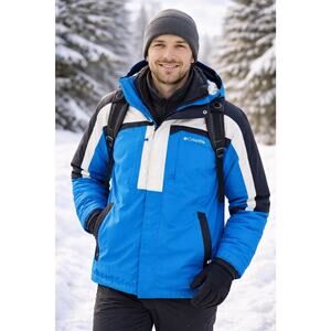 Columbia Whirlibird Interchange Omni-Heat Jacket Blue White Black Men’s L